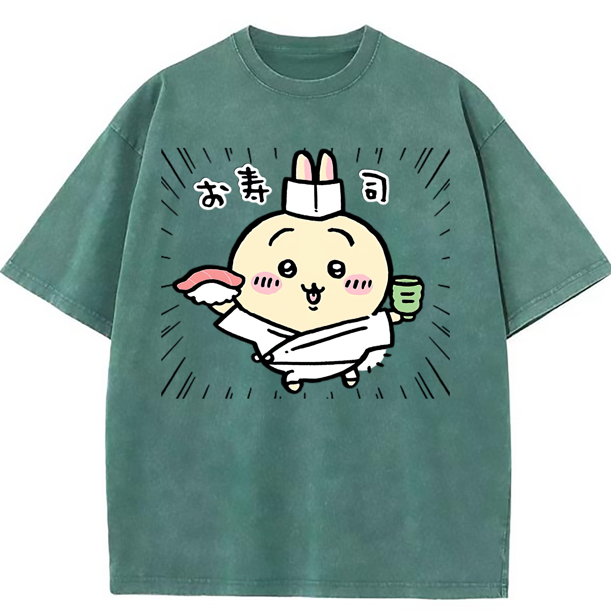 （画像用） ちいかわ うさぎ Chii-kawa usagi 綿100% ヴィンテージ風 半袖Tシャツ（フロントプリント）